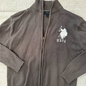 U.S. Polo Assn. Men's Zip-Up Sweater in Gray